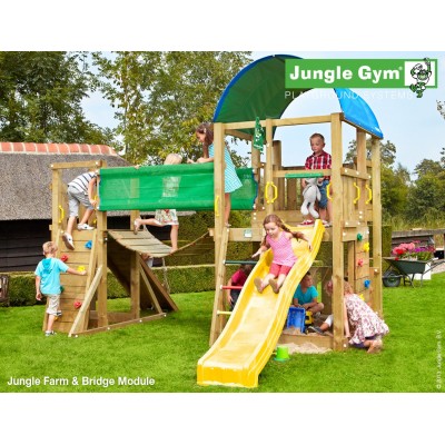 Jungle Gym Farm Bridge so šmýkačkou