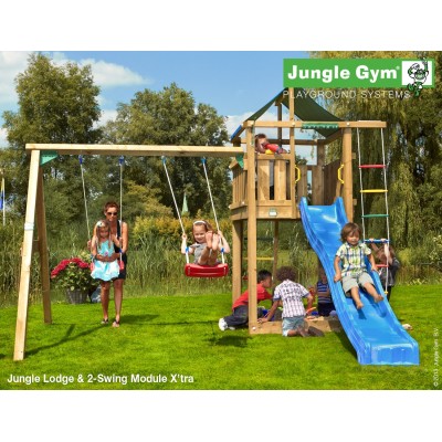 Jungle Gym Lodge 2-Swing so šmýkačkou